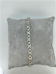 Silver-Diamond Bracelet 25 Diamonds .25 Carat T.W. 925 Silver 13.53g